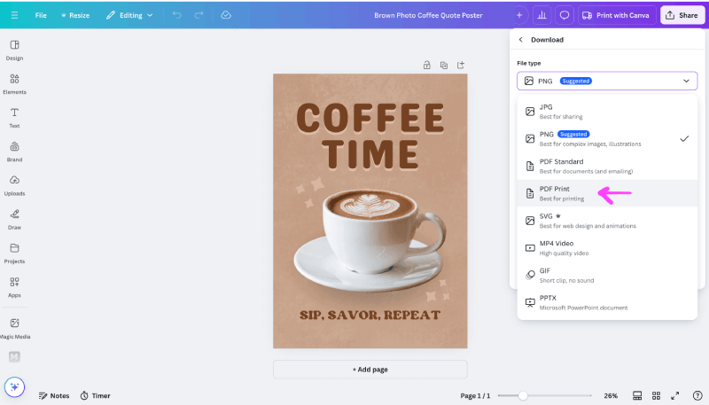 Canva 設計的 PDF 格式海報，準備打印